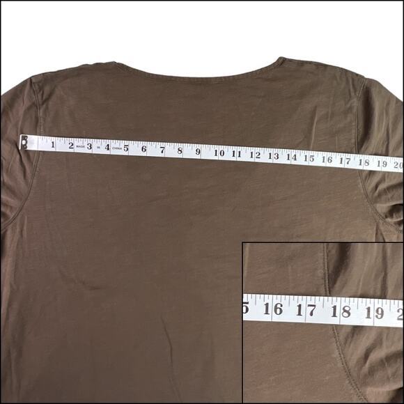 Sonoma Short Sleeve V-Neck Tee Shirt Top Plus Size 2X Brown White - Picture 7 of 10